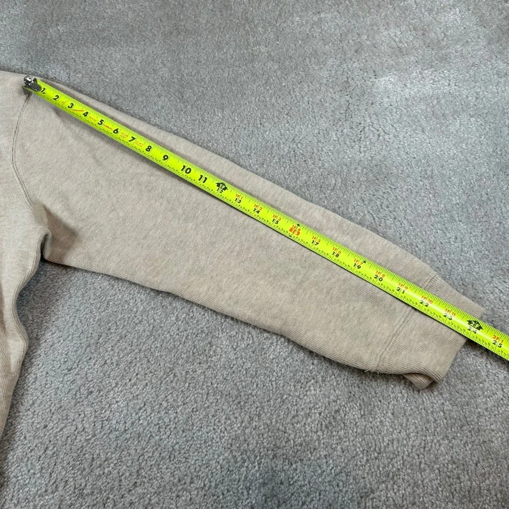 Polo Ralph Lauren Quarter Zip Pullover Mens Large Beige Ribbed Knit Cotton Pony